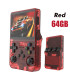 [Red 64GB] Console de jeu vidéo Portable rétro rouge R36S, 128 go, système Linux, écran IPS de 