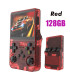 [Red 128GB] Console de jeu vidéo Portable rétro rouge R36S, 128 go, système Linux, écran IPS de
