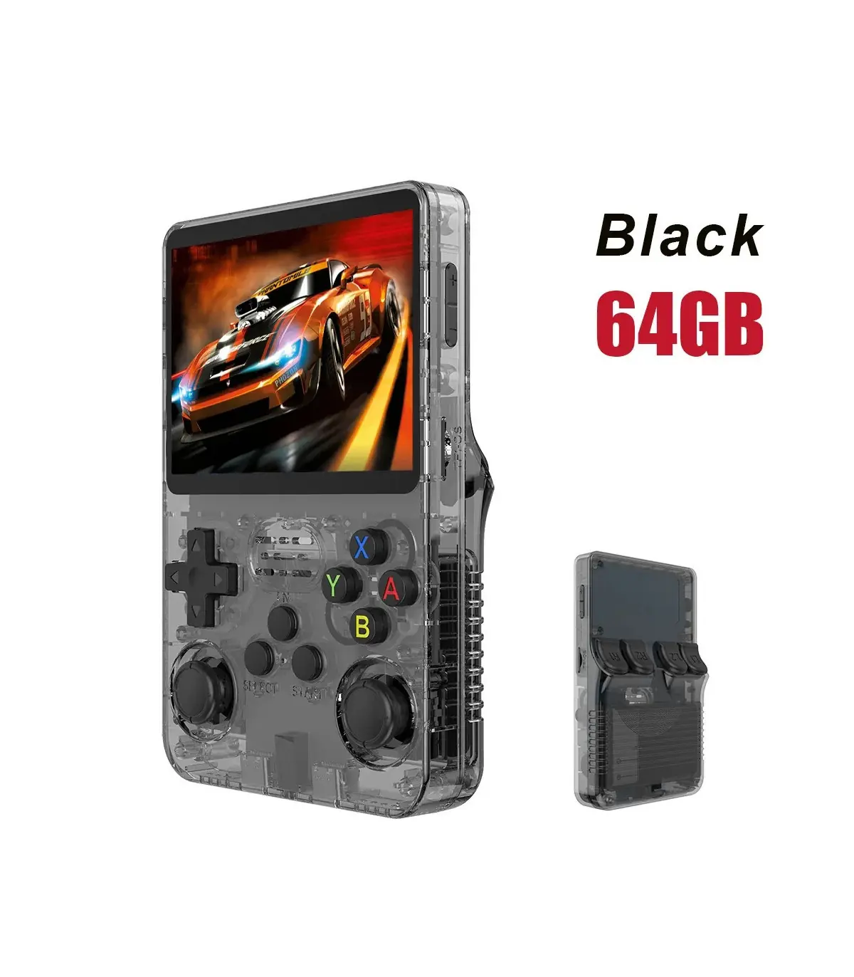 [Black 64GB] Console de jeu vidéo Portable rétro rouge R36S, 128 go, système Linux, écran IPS d