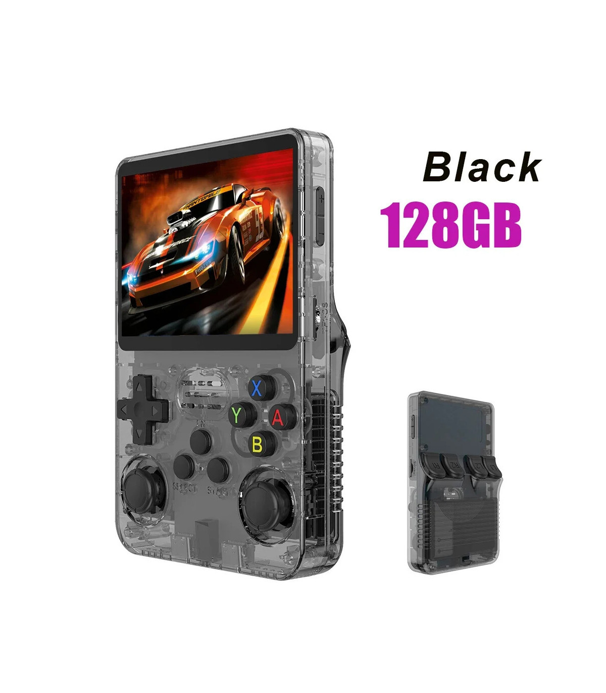 [Black 128GB] Console de jeu vidéo Portable rétro rouge R36S, 128 go, système Linux, écran IPS 