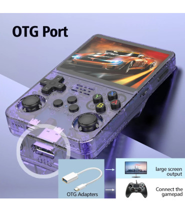 [Purple 128GB] Console de jeu vidéo Portable rétro rouge R36S, 128 go, système Linux, écran IPS