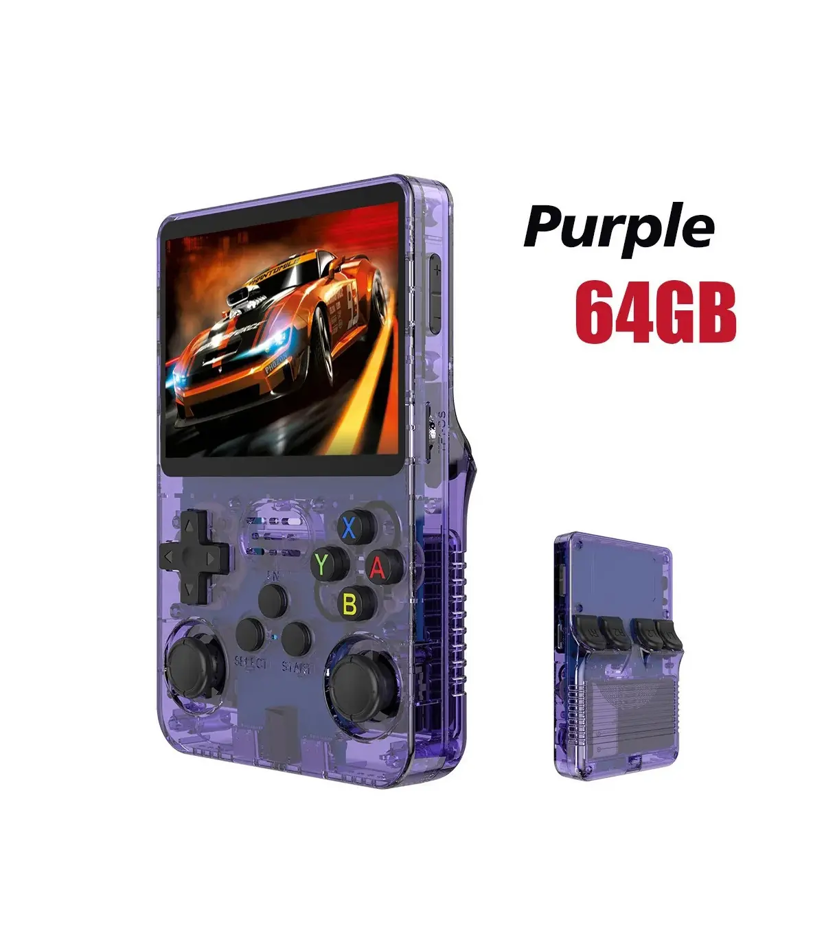 [Purple 64GB] Console de jeu vidéo Portable rétro rouge R36S, 128 go, système Linux, écran IPS 