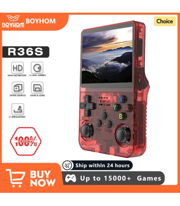 [Purple 64GB] Console de jeu vidéo Portable rétro rouge R36S, 128 go, système Linux, écran IPS 