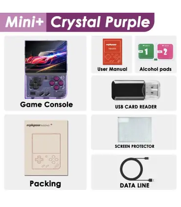 [Crystal Purple 128G(25K Games)] MIYOO-Console de jeu portable Mini Plus, console de jeu rétro,