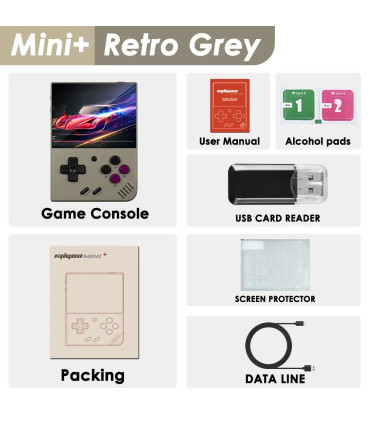[Retro Grey No Card(0 Games)] MIYOO-Console de jeu portable Mini Plus, console de jeu rétro, V2