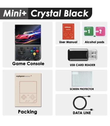 [Crystal Black 128G(25K Games)] MIYOO-Console de jeu portable Mini Plus, console de jeu rétro, 