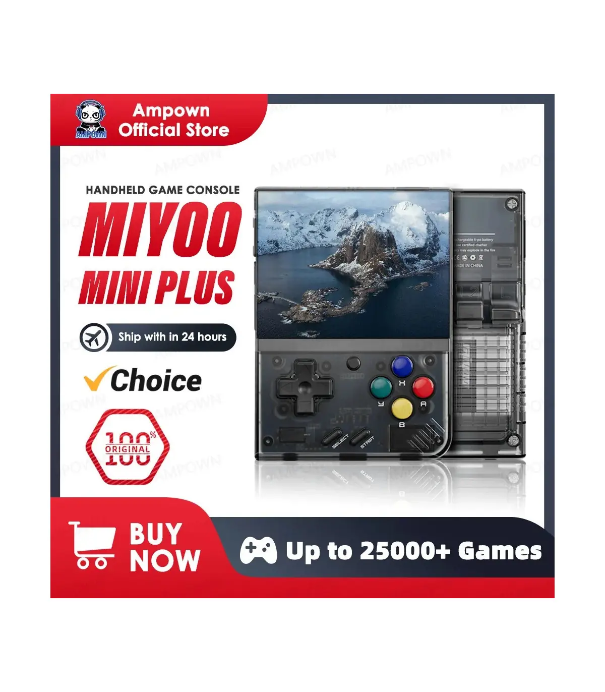[Crystal Black 128G(25K Games)] MIYOO-Console de jeu portable Mini Plus, console de jeu rétro, 