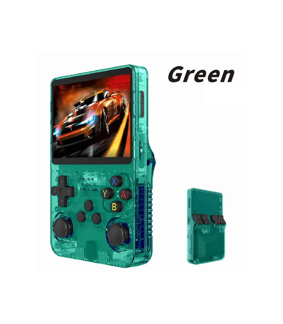 R36S Green Console portable avec écran IPS 3.5 pouces