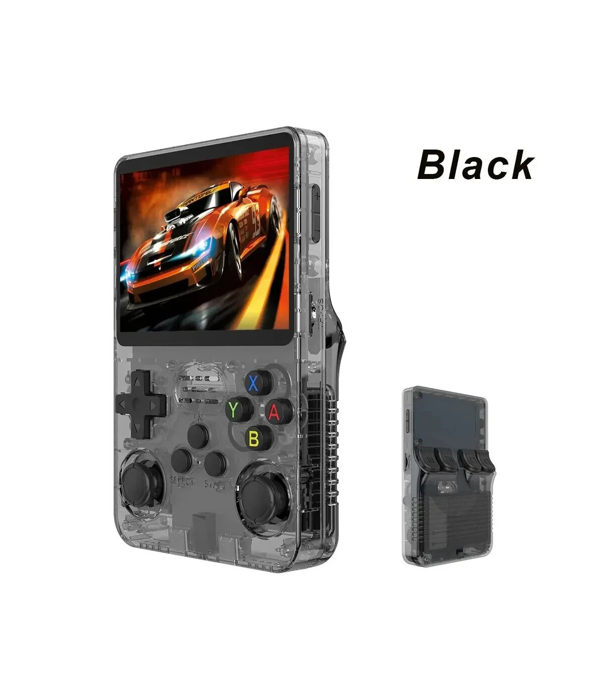 Black console R36S 128G vue de face écran IPS