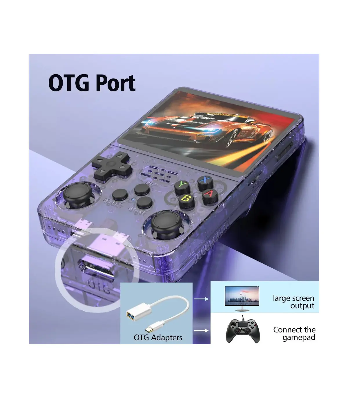 [Black 128G] Console de jeu vidéo Portable R36S/ R36H, système Linux, écran IPS de 3.5 pouces, 