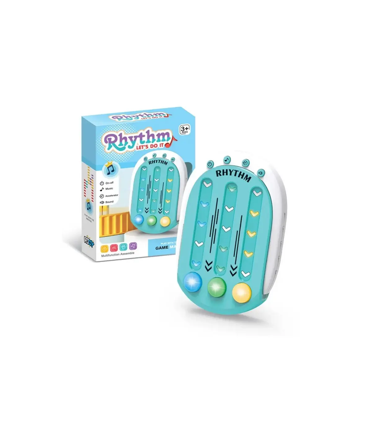 [Big pink] Machine de jeu de puzzle de musique électronique, poches Montessori, jouet de voyage