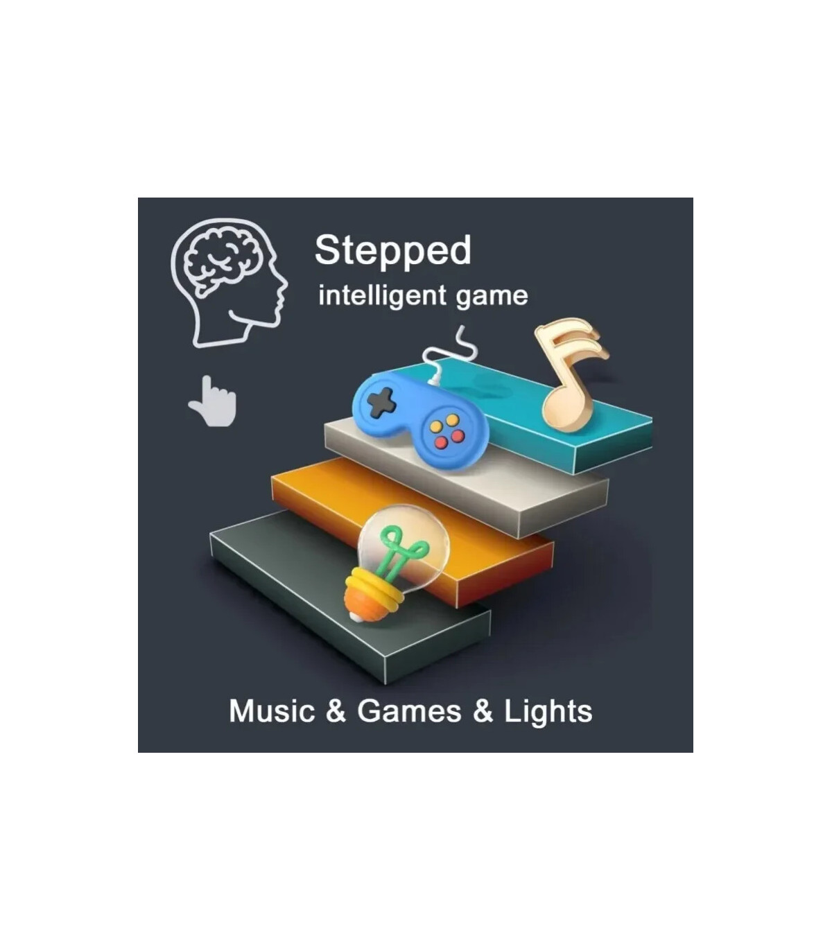 [Small baby blue] Machine de jeu de puzzle de musique électronique, poches Montessori, jouet de