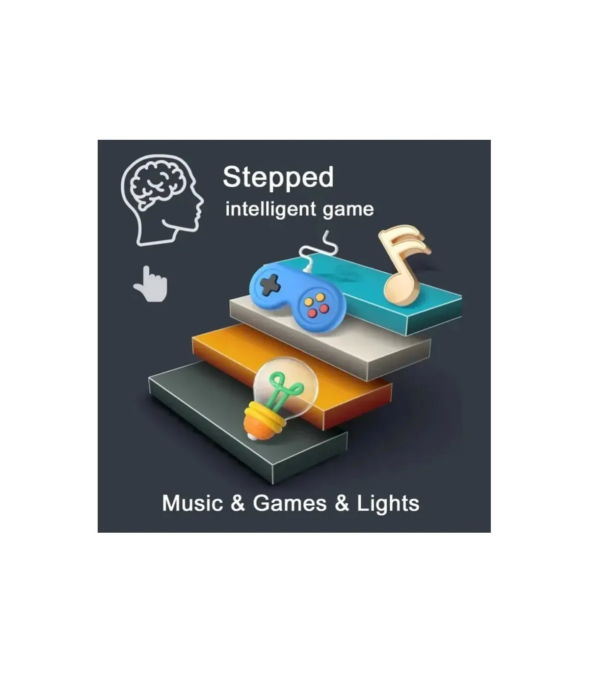 [Small baby blue] Machine de jeu de puzzle de musique électronique, poches Montessori, jouet de