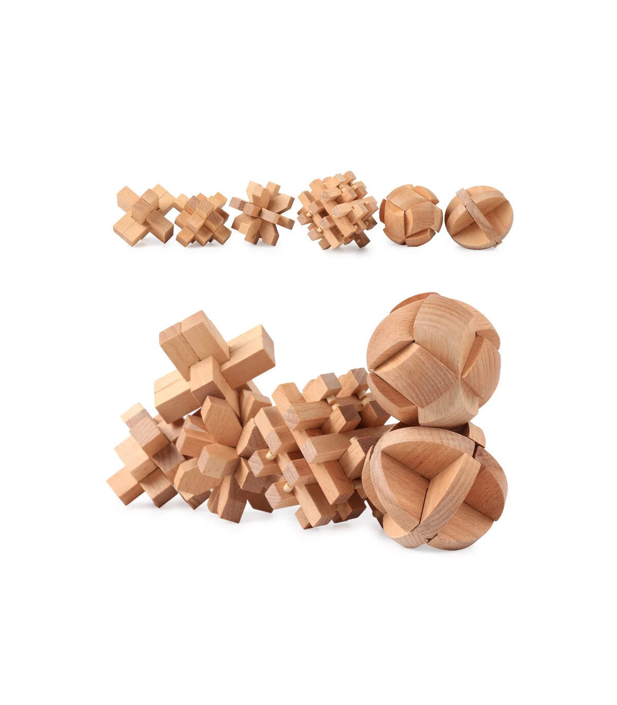 Détail des pièces du puzzle bois Lu Ban modèle FY055