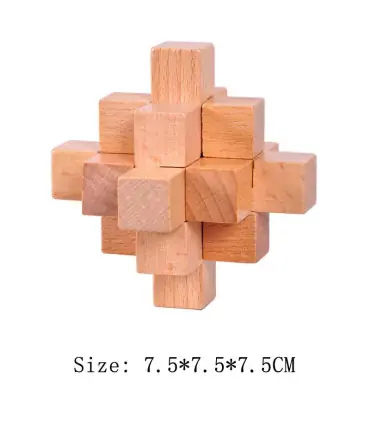 [KL060-032] Puzzle en bois Lu Ban jouets cerveau jeux IQ pour enfants et adultes Casse-tête Rom