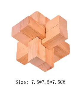 [MN055-030] Puzzle en bois Lu Ban jouets cerveau jeux IQ pour enfants et adultes Casse-tête Rom
