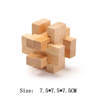 [ZY100-040] Puzzle en bois Lu Ban jouets cerveau jeux IQ pour enfants et adultes Casse-tête Rom