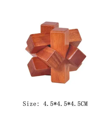 [KR025-023] Puzzle en bois Lu Ban jouets cerveau jeux IQ pour enfants et adultes Casse-Tête Rom