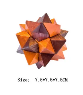 [HW120-052] Puzzle en bois Lu Ban jouets cerveau jeux IQ pour enfants et adultes Casse-tête Rom