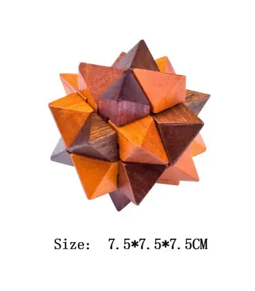 [HW120-052] Puzzle en bois Lu Ban jouets cerveau jeux IQ pour enfants et adultes Casse-tête Rom