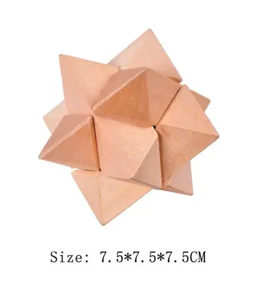 [DK130-050] Jouets de casse-tête Lu Ban en bois pour enfants et adultes Jeux IQ Rompecabezas 3D