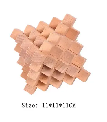 [FL120-055] Puzzle en bois Lu Ban jouets cerveau jeux IQ pour enfants et adultes Casse-tête Rom