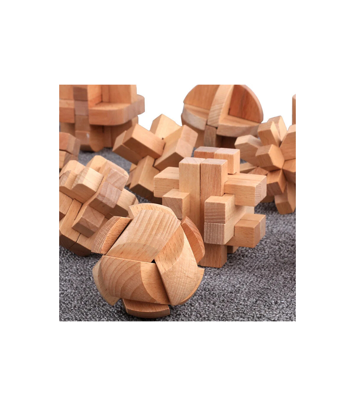 [QD065-065] Puzzle en bois Lu Ban jouets cerveau jeux IQ pour enfants et adultes Casse-tête Rom