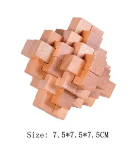 [RE065-040] Puzzle en bois Lu Ban jouets cerveau jeux IQ pour enfants et adultes Casse-tête Rom