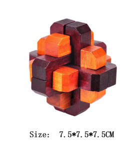 [VM080-030] Puzzle en bois Lu Ban jeux de cerveau IQ pour enfants et adultes Casse-tête Rompeca
