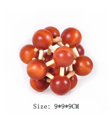 [BA070-040] Puzzle en bois Lu Ban jouets cerveau jeux IQ pour enfants et adultes Casse-tête Rom