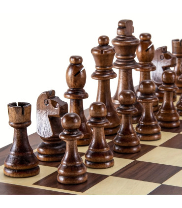 Nouveau jeu d\'échecs haut de gamme en bois massif de 7.8cm/3 pouces, 32 pièces pour jeu de dive
