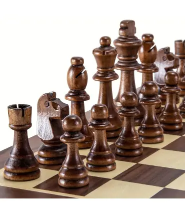 Nouveau jeu d\'échecs haut de gamme en bois massif de 7.8cm/3 pouces, 32 pièces pour jeu de dive
