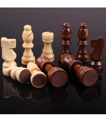 Nouveau jeu d\'échecs haut de gamme en bois massif de 7.8cm/3 pouces, 32 pièces pour jeu de dive