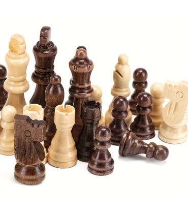 Nouveau jeu d\'échecs haut de gamme en bois massif de 7.8cm/3 pouces, 32 pièces pour jeu de dive
