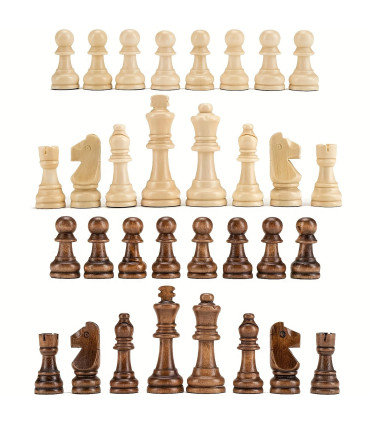 Nouveau jeu d\'échecs haut de gamme en bois massif de 7.8cm/3 pouces, 32 pièces pour jeu de dive