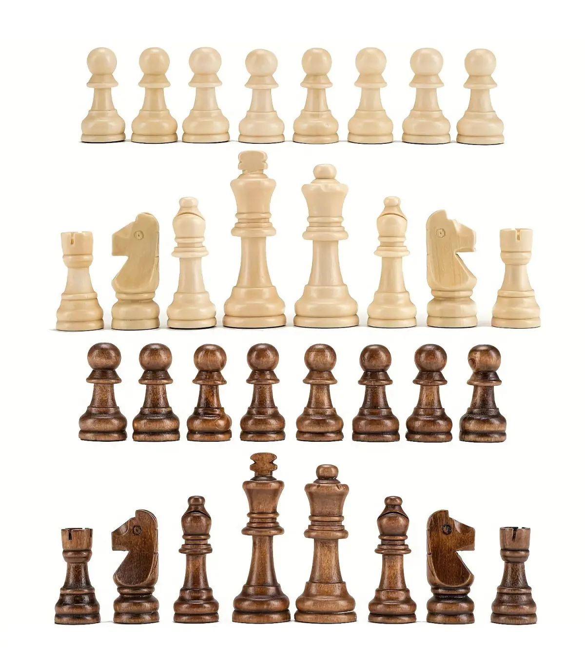 Nouveau jeu d\'échecs haut de gamme en bois massif de 7.8cm/3 pouces, 32 pièces pour jeu de dive
