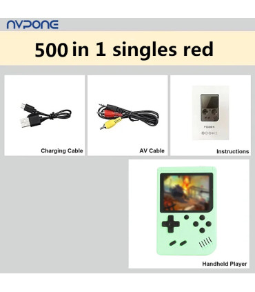 [Green-1] Console de jeux d\'arcade rétro classique intégrée, portable, plus de 500, émulateur d