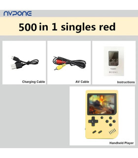 [Yellow-1] Console de jeux d\'arcade rétro classique intégrée, portable, plus de 500, émulateur 