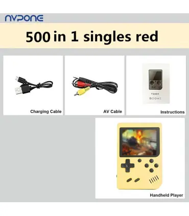 [Yellow-1] Console de jeux d\'arcade rétro classique intégrée, portable, plus de 500, émulateur 