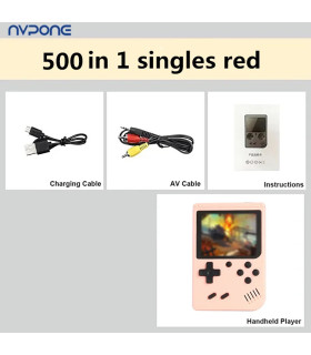 [Pink-1] Console de jeux d\'arcade rétro classique intégrée, portable, plus de 500, émulateur de