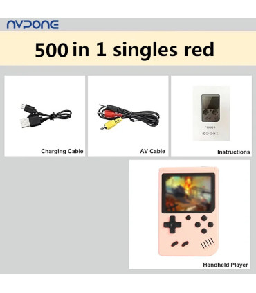 [Pink-1] Console de jeux d\'arcade rétro classique intégrée, portable, plus de 500, émulateur de