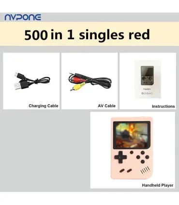 [Pink-1] Console de jeux d\'arcade rétro classique intégrée, portable, plus de 500, émulateur de