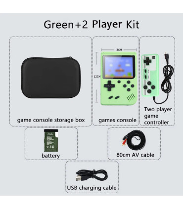 Green Player console arcade rétro 2 joueurs complète