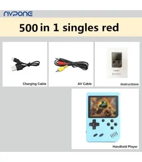 [Blue-1] Console de jeux d\'arcade rétro classique intégrée, portable, plus de 500, émulateur de