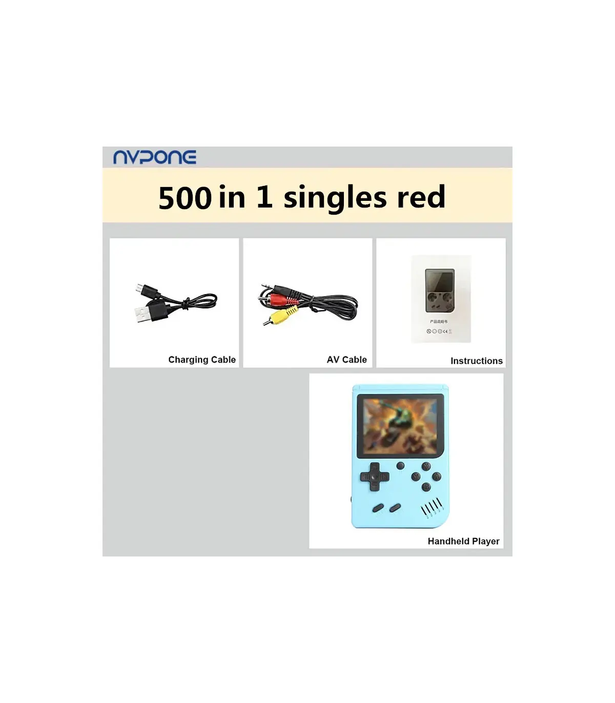 [Blue-1] Console de jeux d\'arcade rétro classique intégrée, portable, plus de 500, émulateur de