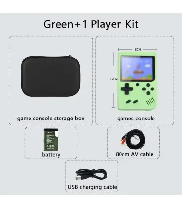 [Green 1 Player Kit] Console de jeux d\'arcade rétro classique intégrée, portable, plus de 500, 
