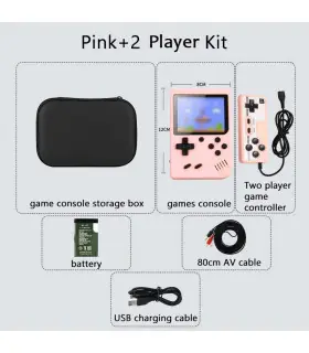 [Pink 2 Player Kit] Console de jeux d\'arcade rétro classique intégrée, portable, plus de 500, é
