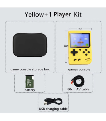 [Yellow 1 Player Kit] Console de jeux d\'arcade rétro classique intégrée, portable, plus de 500,