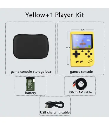 [Yellow 1 Player Kit] Console de jeux d\'arcade rétro classique intégrée, portable, plus de 500,