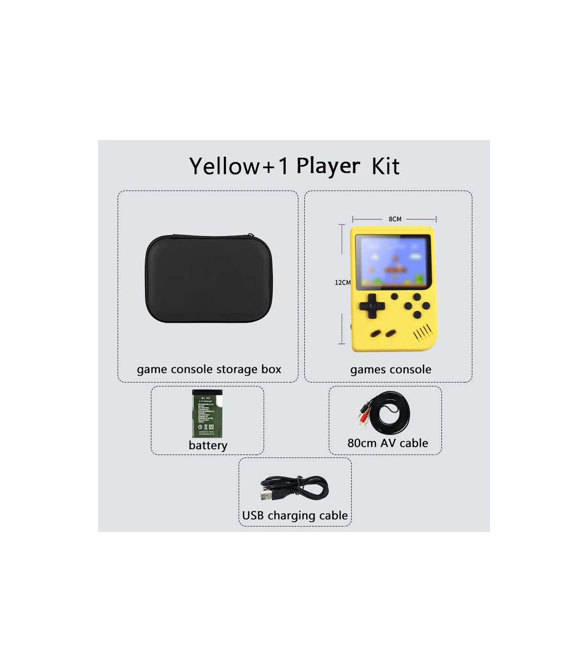 Yellow Player Kit console arcade portable rétro complète